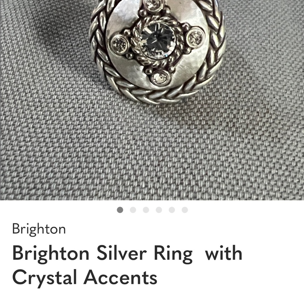 Brighton Silver Ring with Sparkling Crystal Details